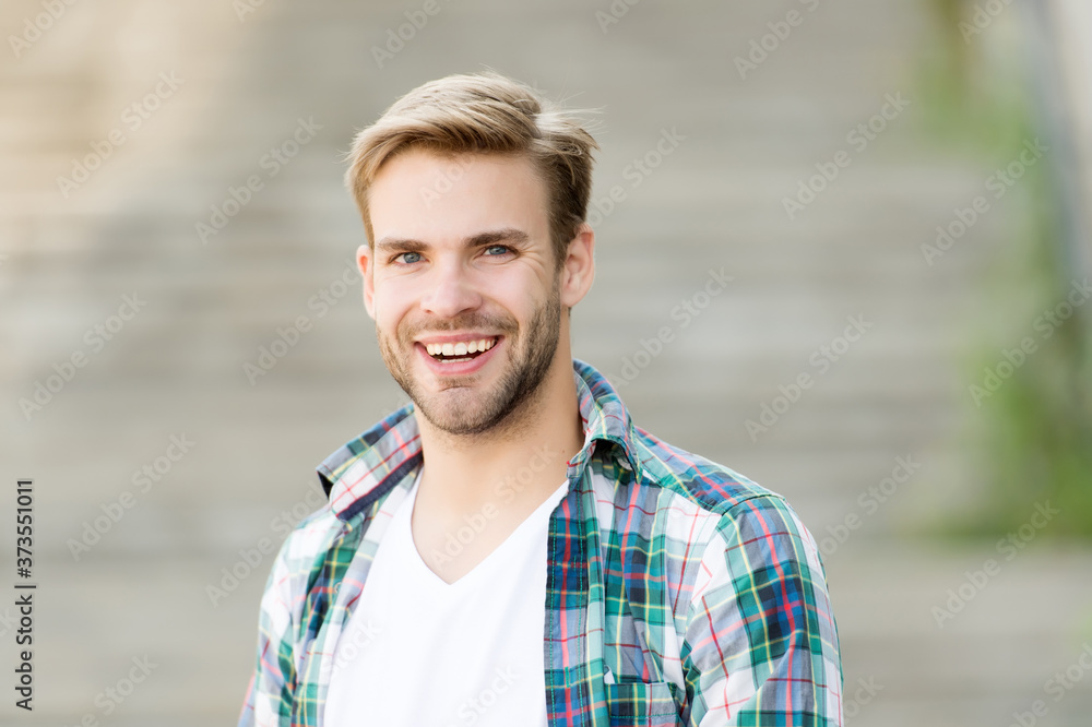 Portrait good looking man casual style, beautiful smile concept Portrait good looking man casual style, beautiful smile concept