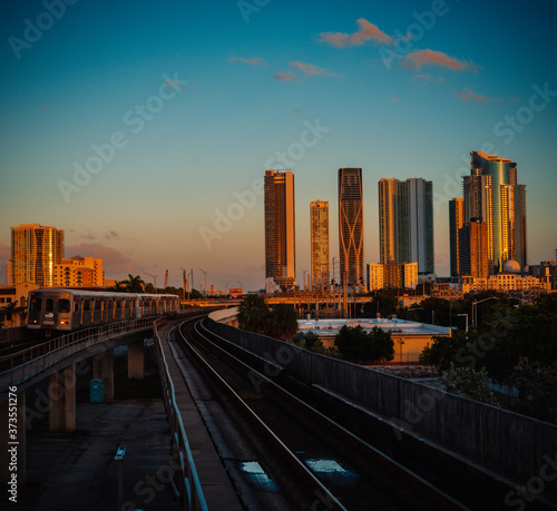 miami florida usa city at sunset