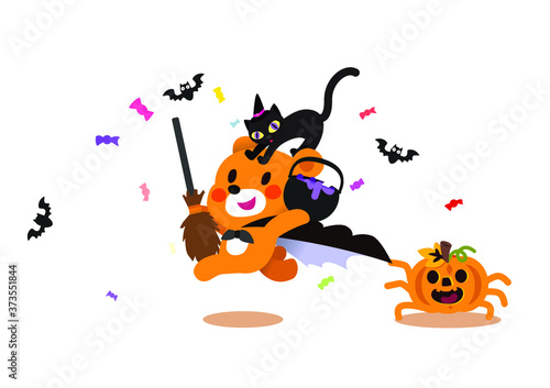 stock vector set of cute Pumpkins halloween, halloween elements child illustration.