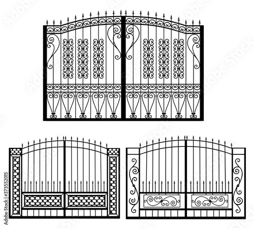 silhouettes of wrought iron bars