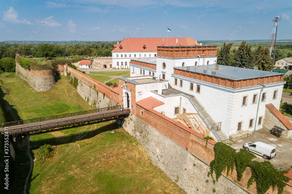 Main entrance to the medieval Dubno Castle at Dubno town, Rivne region, Ukraine.