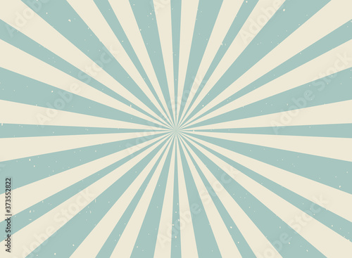 Sunlight wide retro faded background. Pale blue and beige color burst background.