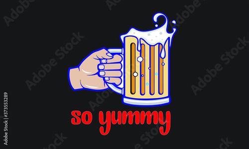 Beer typography quote black t shirt design	
