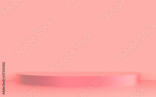 3d pink podium step minimal pastel studio background. Abstract 3d geometric shape object illustration render.