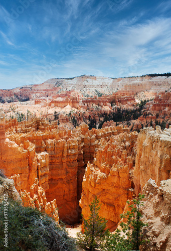 View of the Bryce Canyon National Park Rock Formation in Utah