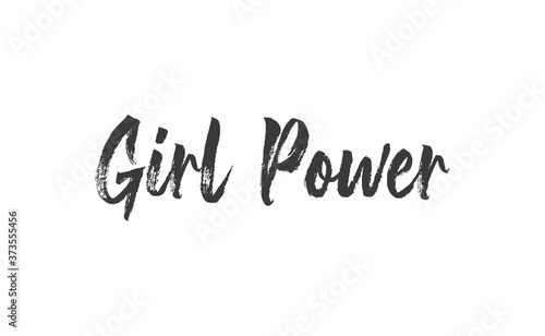 Girl power quote feminist lettering. Calligraphy inspiration graphic design typography element. Hand written card. Simple vector Female sign.