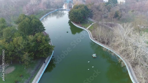 view of the lake in victory park Odessa city