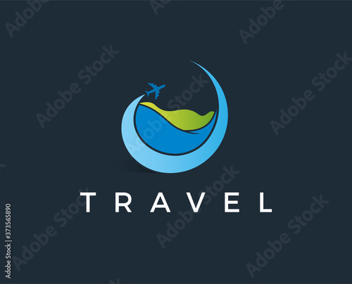 minimal travel logo template - vector illustration
