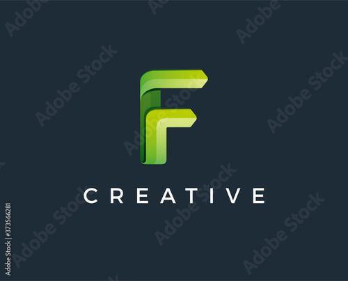 minimal letter f logo template - vector illustration