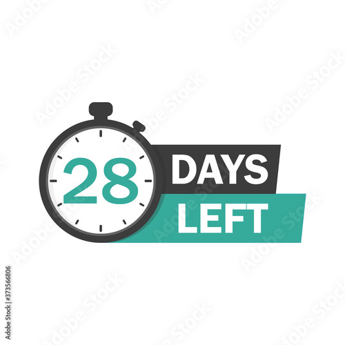 28 days left countdown sign for sale or promotion.