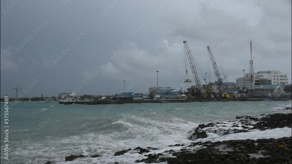 Georgetown harbor getting pounded by weather as Hurricane Laura passes by Grand Cayman Georgetown harbor getting pounded by weather as Hurricane Laura passes by Grand Cayman