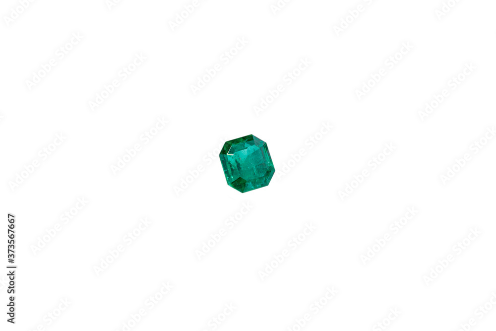 macro stone mineral Emeralds on a white background macro stone mineral Emeralds on a white background