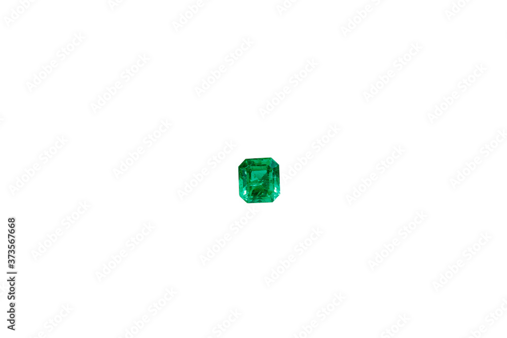macro stone mineral Emeralds on a white background macro stone mineral Emeralds on a white background