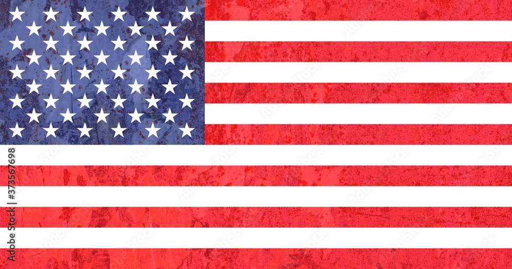 Naklejka premium American Flag of United States of America, texturised background