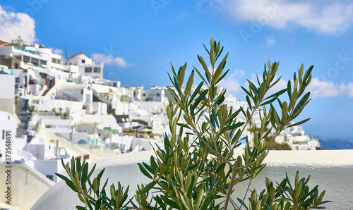 Photography in Fira streets with caldera views