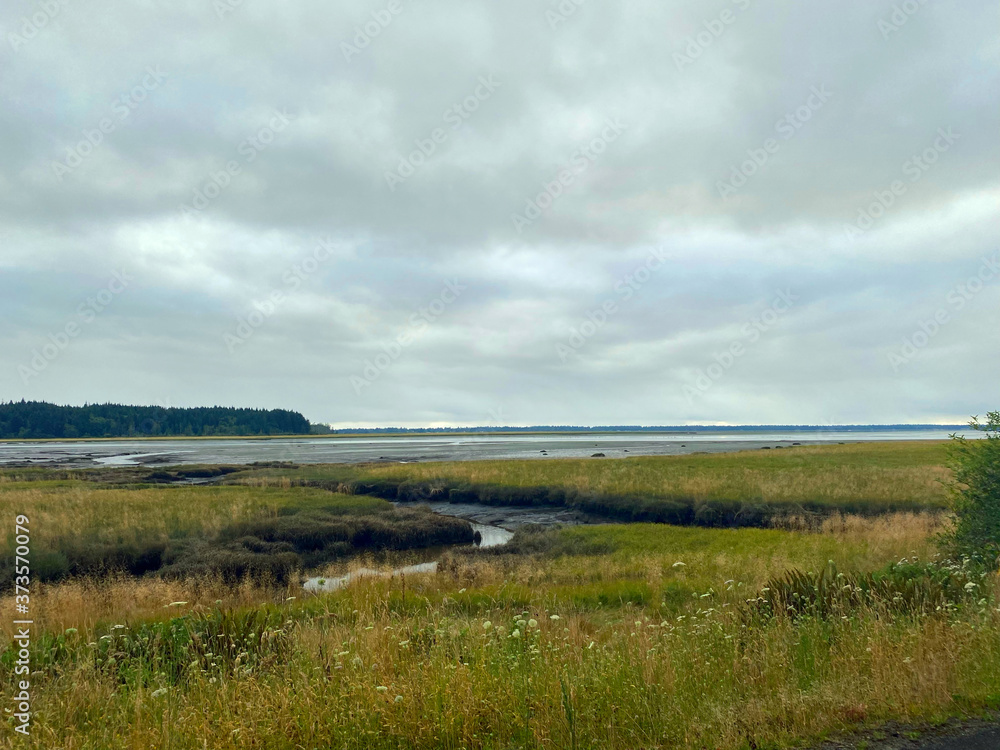 landscape with river and sky