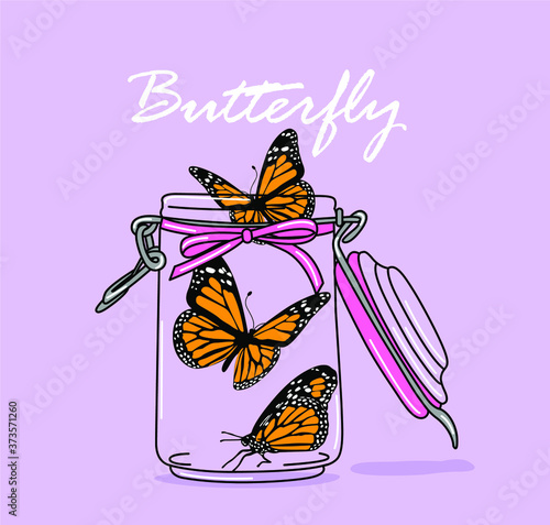 FRASCO CRISTAL CON MARIPOSAS