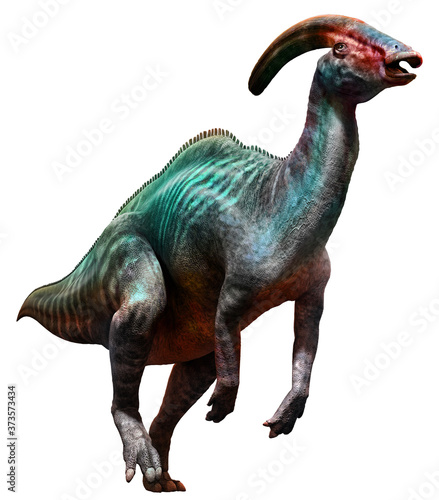 Fototapeta Naklejka Na Ścianę i Meble -  Parasaurolophus	from the Cretaceous era 3D illustration