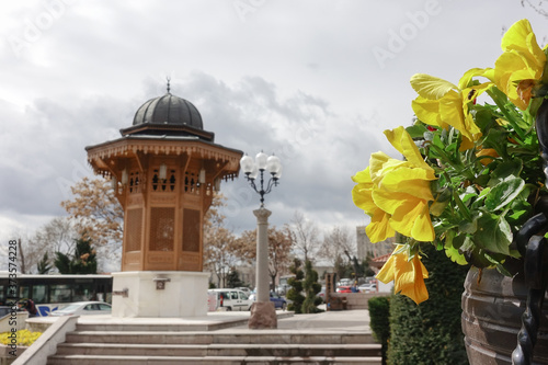 Fountain in Hamamonu in springtime - Ankara, Turkey