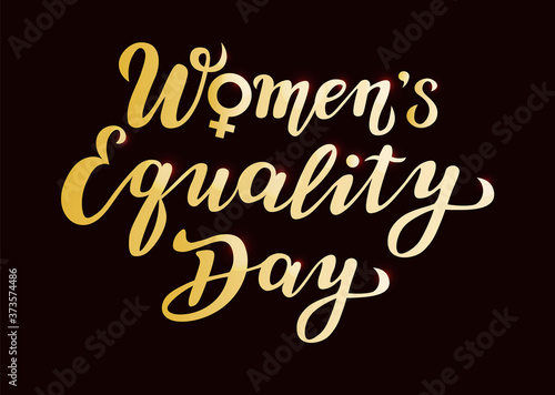 women s equality day lettering text. calligraphy for print or web. august celebrations.