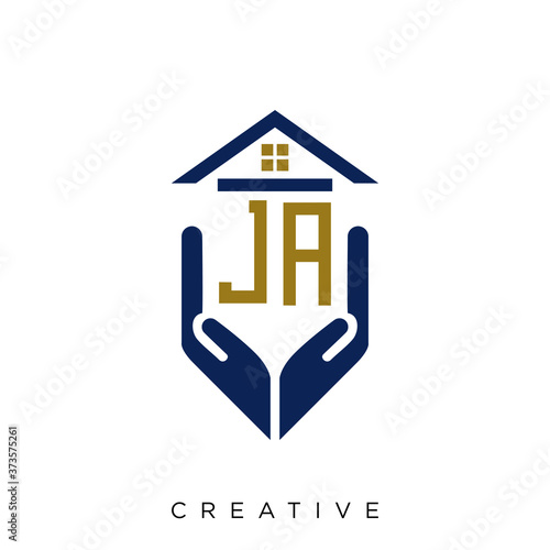 ja home logo design vector icon symbol photo