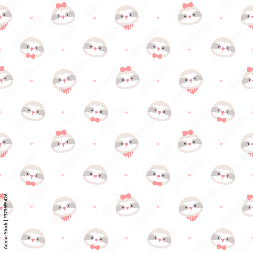 Cute sloths seamless pattern background Cute sloths seamless pattern background