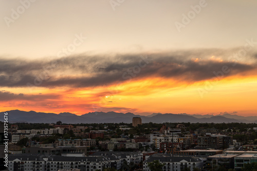 Colorful sunset over Denver © skostep