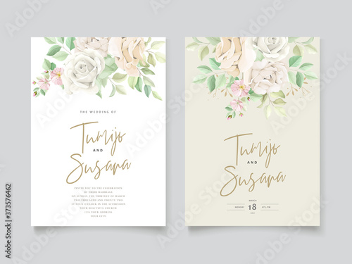 soft green floral wedding invitation card set © lukasdedi