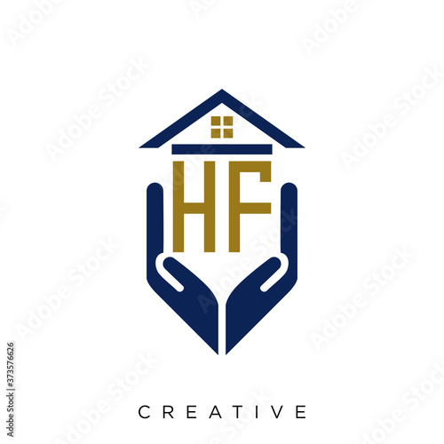 hf home logo design vector icon symbol
