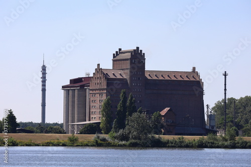 an old granary by the river hung in Płock
