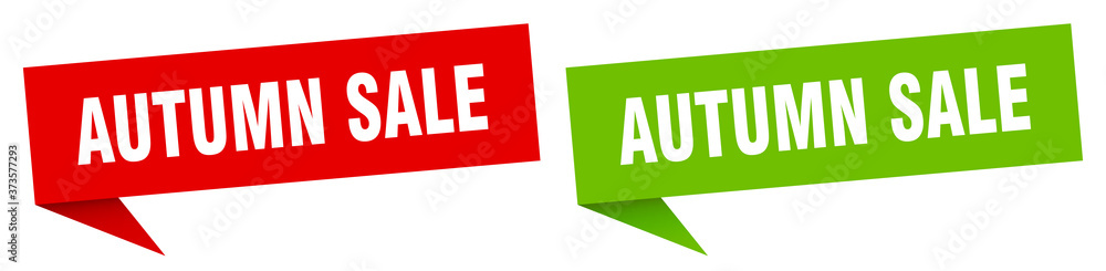 autumn sale banner sign. autumn sale speech bubble label set