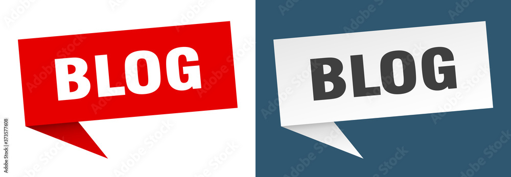 blog banner sign. blog speech bubble label set blog banner sign. blog speech bubble label set