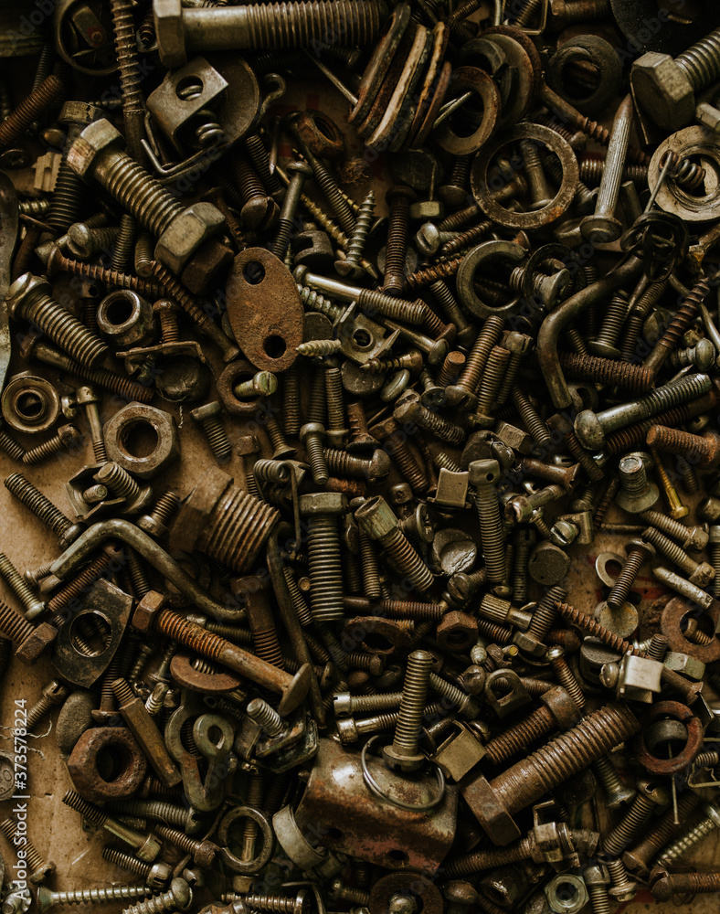 Various old metal iron nuts bolts nails wrenches, things of an engineer. Various old metal iron nuts bolts nails wrenches, things of an engineer.