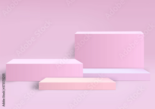 Pink pedestal abstract background  for placing product