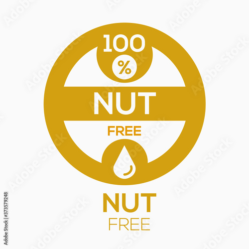 (Nut free) label sign, vector illustration.