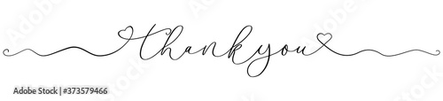 Thank you calligraphy font handwritten letter banner isolated