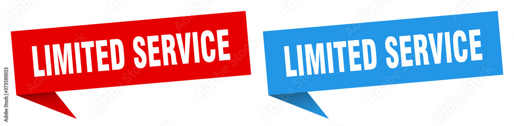 limited service banner sign. limited service speech bubble label set limited service banner sign. limited service speech bubble label set