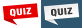 quiz banner sign. quiz speech bubble label set