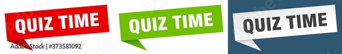 quiz time banner sign. quiz time speech bubble label set