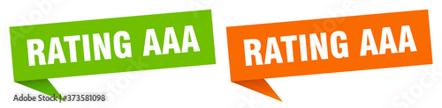 rating aaa banner sign. rating aaa speech bubble label set
