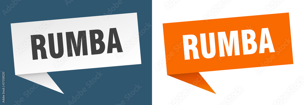 rumba banner sign. rumba speech bubble label set rumba banner sign. rumba speech bubble label set