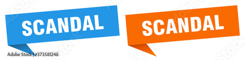 scandal banner sign. scandal speech bubble label set