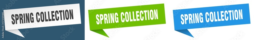 spring collection banner sign. spring collection speech bubble label set spring collection banner sign. spring collection speech bubble label set