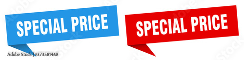 special price banner sign. special price speech bubble label set