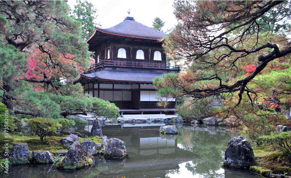 Breathtaking view on old traditional temple in japan garden during autumn season. Breathtaking view on old traditional temple in japan garden during autumn season.