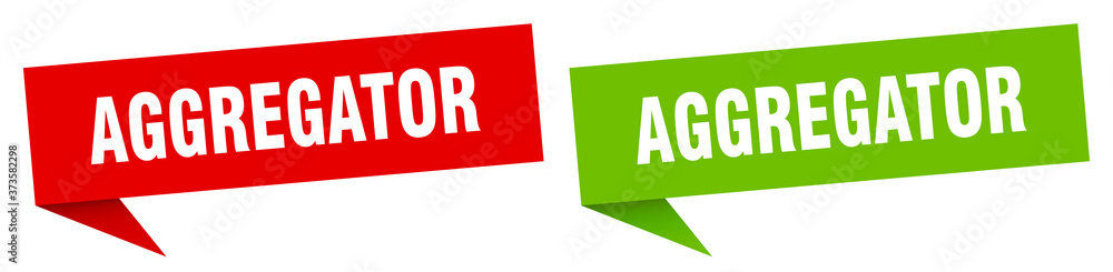aggregator banner sign. aggregator speech bubble label set aggregator banner sign. aggregator speech bubble label set