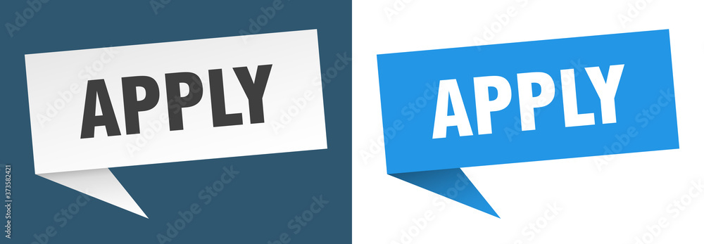 apply banner sign. apply speech bubble label set apply banner sign. apply speech bubble label set