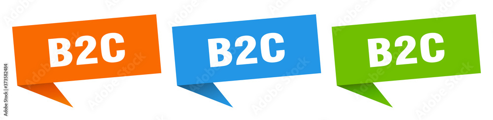 b2c banner sign. b2c speech bubble label set b2c banner sign. b2c speech bubble label set
