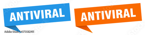 antiviral banner sign. antiviral speech bubble label set