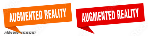 augmented reality banner sign. augmented reality speech bubble label set